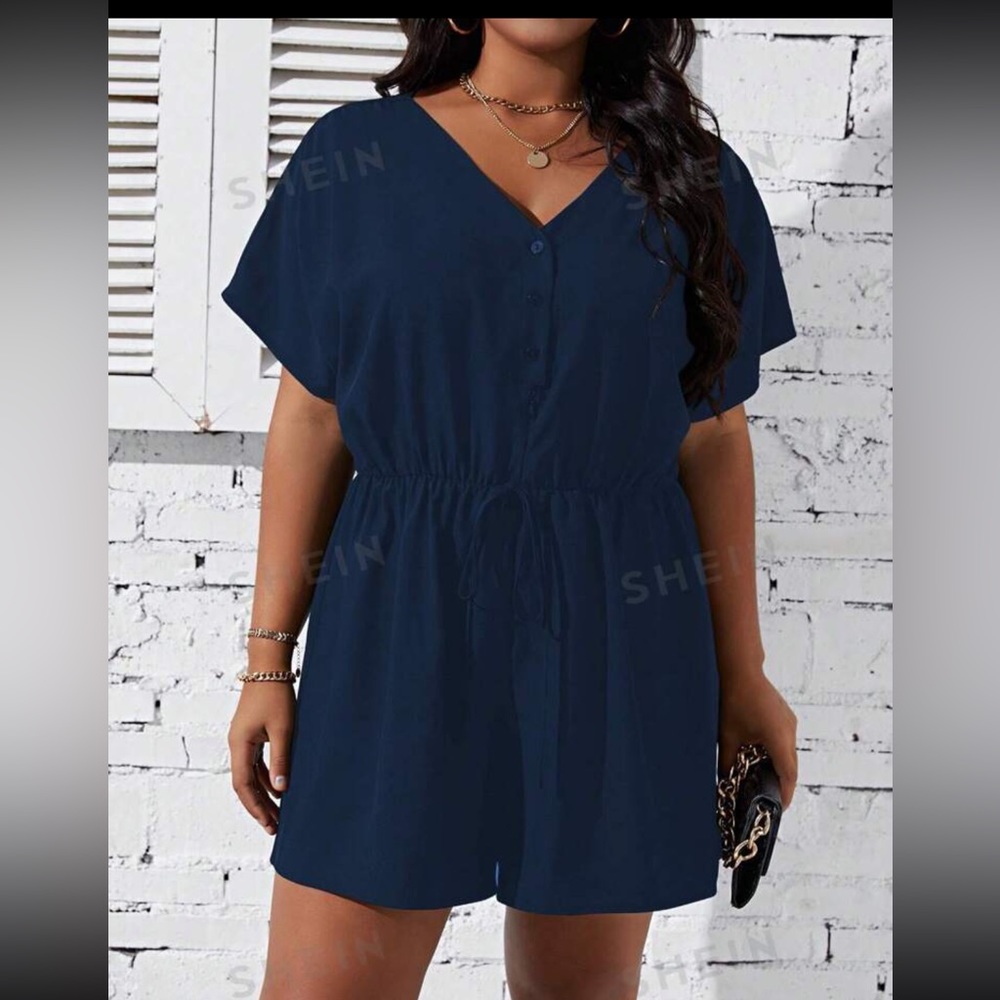 SHEIN- Navy Romper- Size 0X